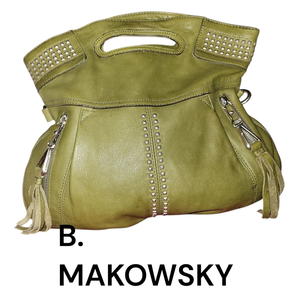 B. Makowsky Nadia Studs Foldover Shopper W/O Strap